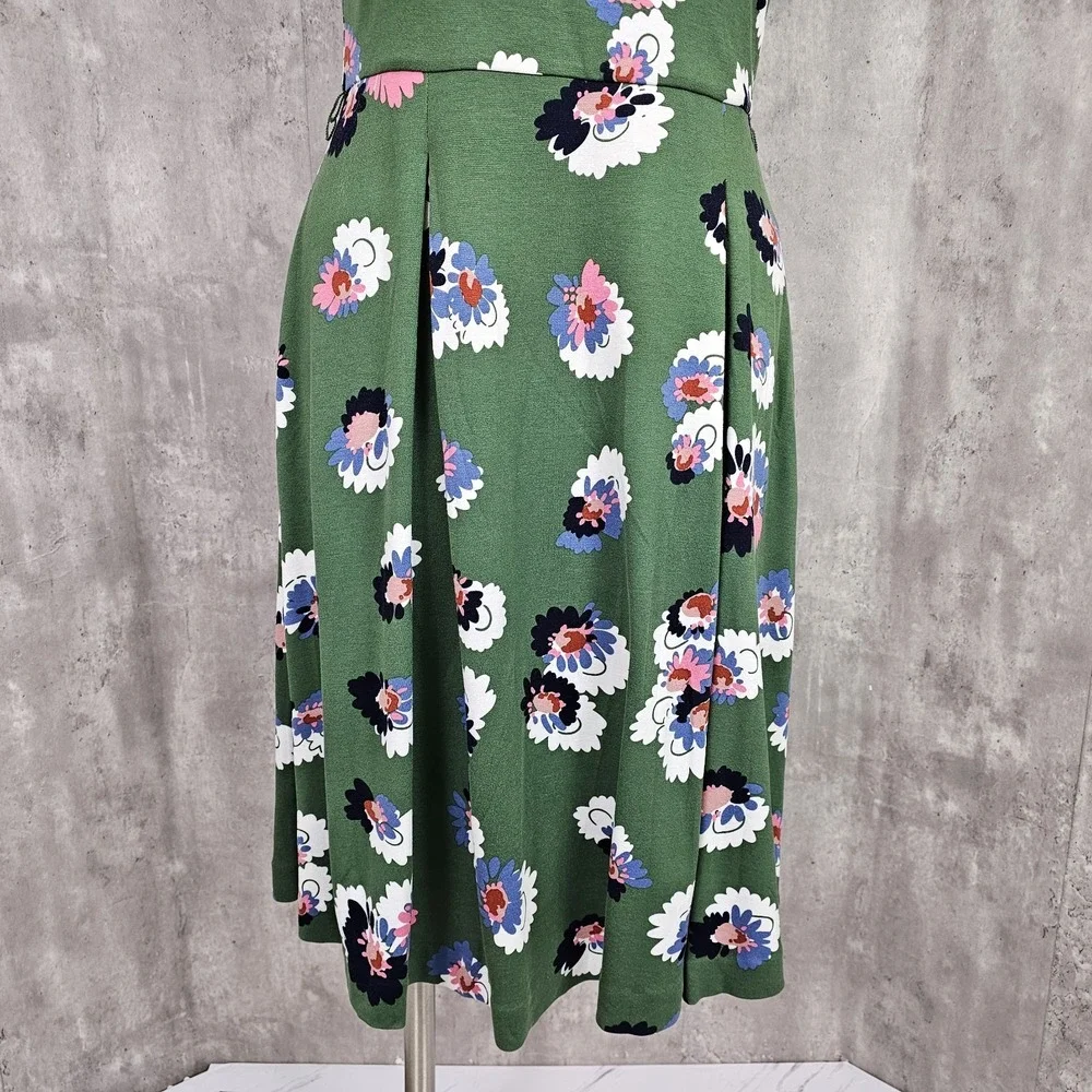 Boden Womens US10R Aide Ponte Knit Green Floral Casual Day Work Dress - Picture 3 of 9